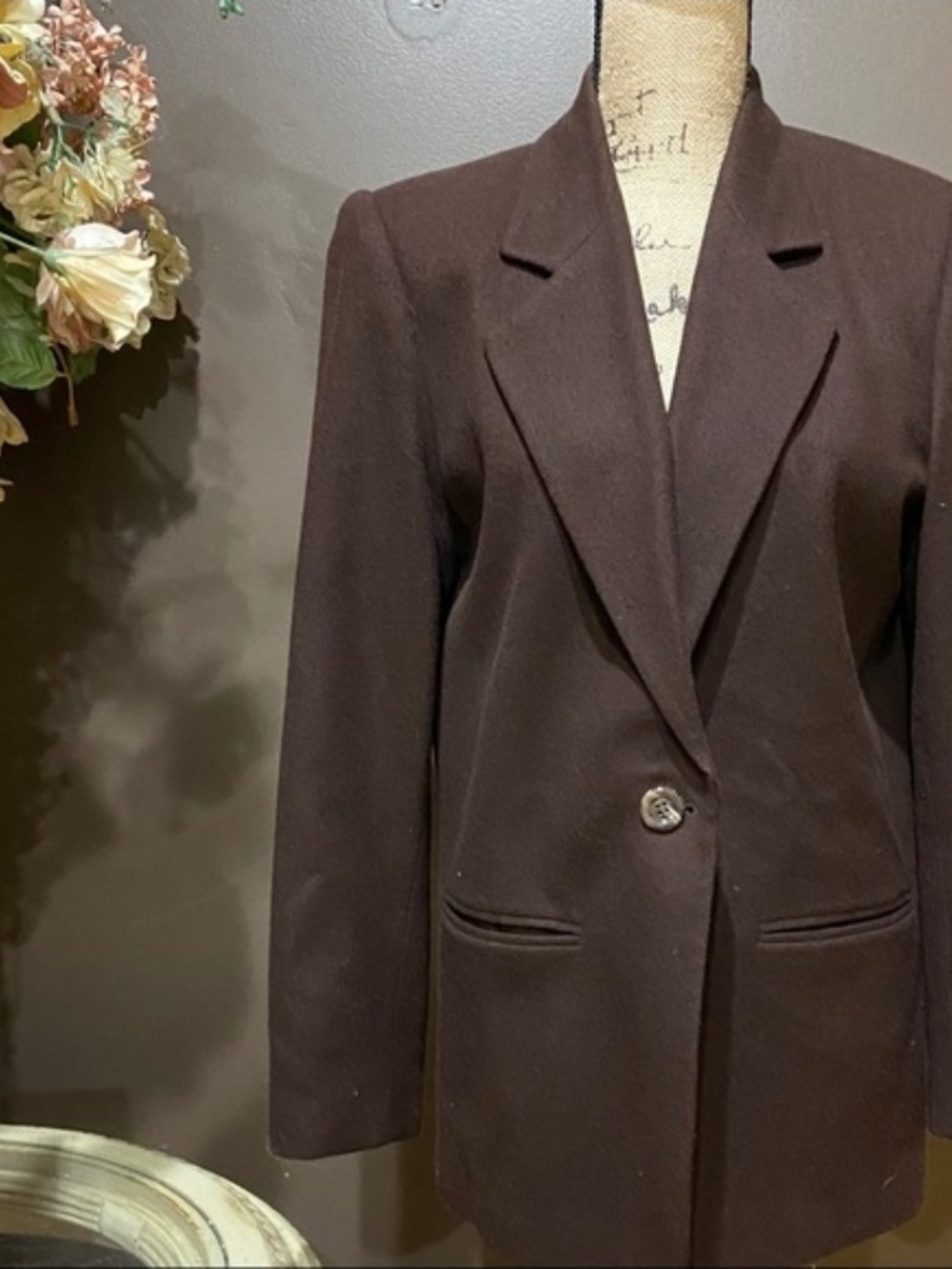 Sag Harbor Dark Brown Single-Button Tailored Blazer Size 18